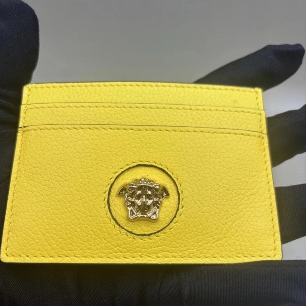 Versace Yellow Card Holder $295 Retail Authentic